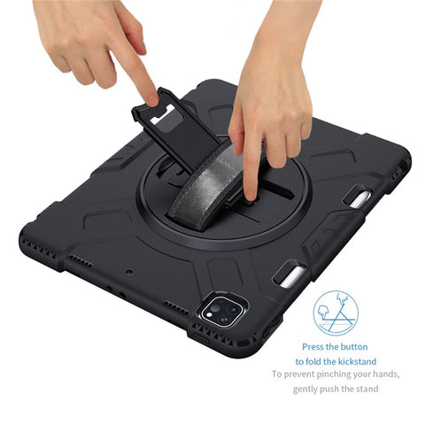 Thicken Kickstand PC Silicone Hybrid Shell Case for iPad Air 13 (2026) / (2025) / (2024) / Pro 12.9 (2022) / (2021) / (2020) / (2018)