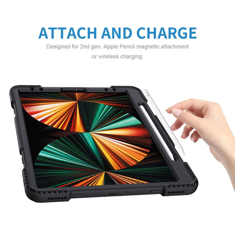 Thicken Kickstand PC Silicone Hybrid Shell Case for iPad Air 13 (2026) / (2025) / (2024) / Pro 12.9 (2022) / (2021) / (2020) / (2018)