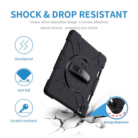 Thicken Kickstand PC Silicone Hybrid Shell Case for iPad Air 13 (2026) / (2025) / (2024) / Pro 12.9 (2022) / (2021) / (2020) / (2018)