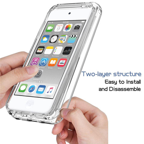 High Transmittance Hybrid Shockproof Phone Protector Case Cover for iPod Touch 5 / 6 / 7