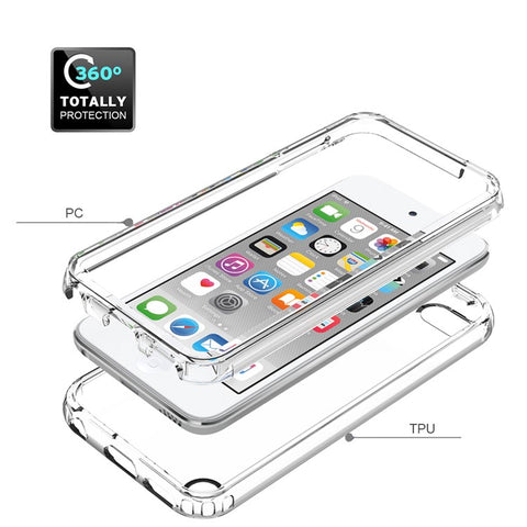 High Transmittance Hybrid Shockproof Phone Protector Case Cover for iPod Touch 5 / 6 / 7