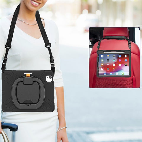 PC + Silicone Case with Strap for iPad Air 11 (2026) / (2025) / (2024) / Air (2020) / (2022) / Pro 11 (2022) / (2021) / (2020) / (2018)