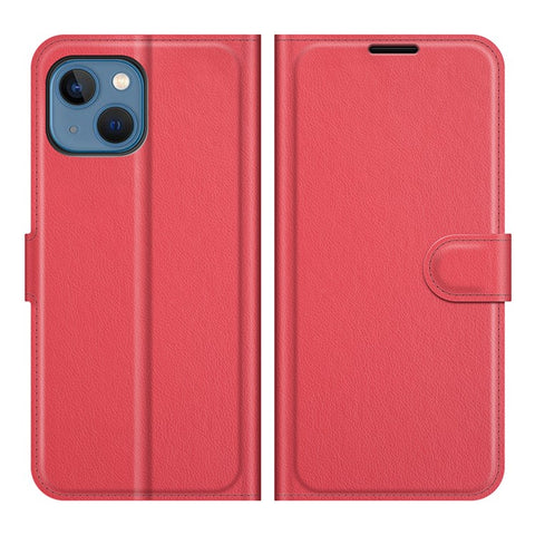 Full Protective Litchi Skin Leather Wallet Case Mobile Phone Stand Case Cover for iPhone 13 mini 5.4 inch