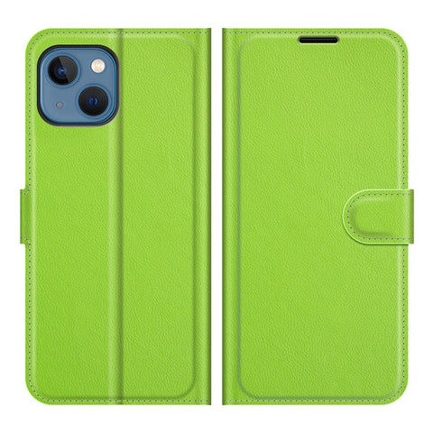 Full Protective Litchi Skin Leather Wallet Case Mobile Phone Stand Case Cover for iPhone 13 mini 5.4 inch