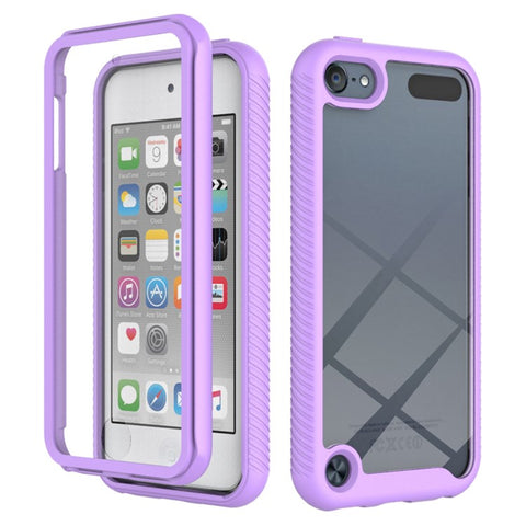 Full Coverage PC + TPU Hybrid Case Phone Shell with PET Screen Protector for iPod Touch (2019)/ 6/5