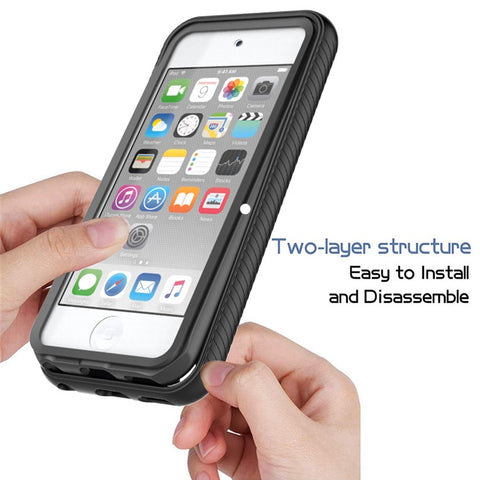Full Coverage PC + TPU Hybrid Case Phone Shell with PET Screen Protector for iPod Touch (2019)/ 6/5