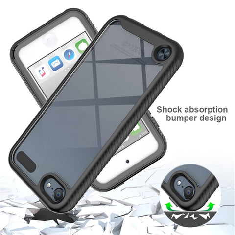 Full Coverage PC + TPU Hybrid Case Phone Shell with PET Screen Protector for iPod Touch (2019)/ 6/5