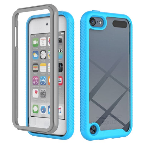 Full Coverage PC + TPU Hybrid Case Phone Shell with PET Screen Protector for iPod Touch (2019)/ 6/5