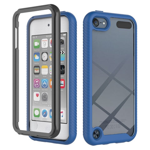Full Coverage PC + TPU Hybrid Case Phone Shell with PET Screen Protector for iPod Touch (2019)/ 6/5
