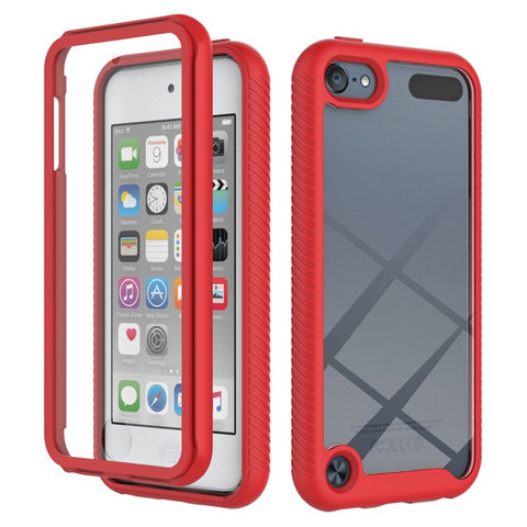 Full Coverage PC + TPU Hybrid Case Phone Shell with PET Screen Protector for iPod Touch (2019)/ 6/5