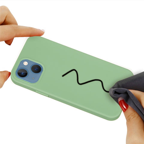 For iPhone 13 mini Liquid Silicone Phone Protective Case Back Shell