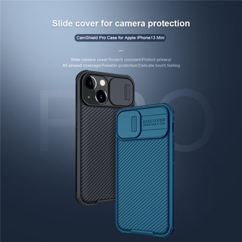 NILLKIN CamShield Pro for iPhone 13 mini 5.4 inch Durable PC + TPU Combo Hybrid Phone Cover with Camera Protection