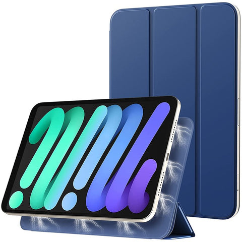 Magnetic Absorption Tri-Fold Stand PU Leather Tablet Case Shell with Auto Wake / Sleep for iPad mini (2024) / mini (2021)