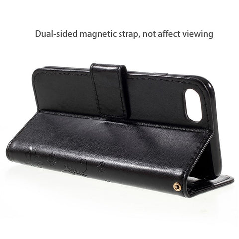 PU Leather Case for iPhone SE (2020)/SE (2022)/8/7 4.7 inch Phone Wallet Cover with Strap