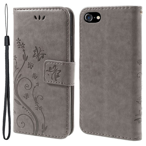 PU Leather Case for iPhone SE (2020)/SE (2022)/8/7 4.7 inch Phone Wallet Cover with Strap