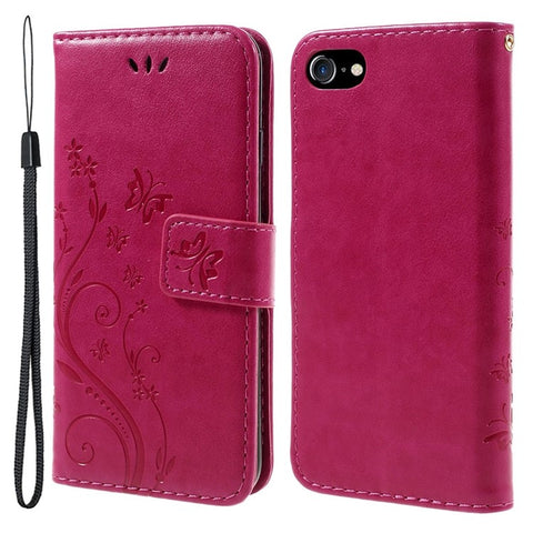 PU Leather Case for iPhone SE (2020)/SE (2022)/8/7 4.7 inch Phone Wallet Cover with Strap