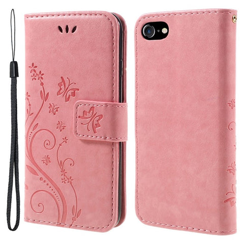 PU Leather Case for iPhone SE (2020)/SE (2022)/8/7 4.7 inch Phone Wallet Cover with Strap