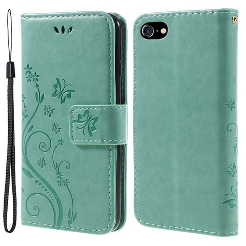 PU Leather Case for iPhone SE (2020)/SE (2022)/8/7 4.7 inch Phone Wallet Cover with Strap