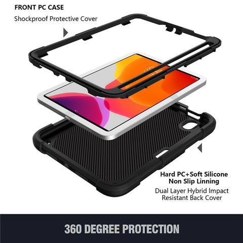 Solid Color PC + Silicone Tablet Cover Shell with Butterfly Shape Kickstand and Shoulder Strap for iPad mini (2024) / mini (2021)