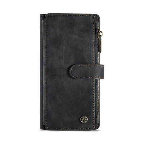 For iPhone SE (2022) / SE (2020) / 8 / 7 / 6 Phone Cases with Strap CASEME C30 Zipper Multiple Card Holder PU Leather Cover