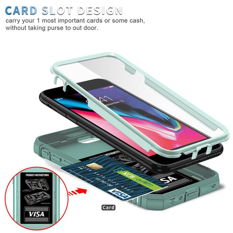 Ring Kickstand Hard PC Back + Soft TPU Edge Protective Shockproof Case with Camera Cover for iPhone 6 / SE (2022)/SE (2020)/8/7