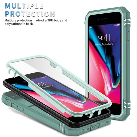 Ring Kickstand Hard PC Back + Soft TPU Edge Protective Shockproof Case with Camera Cover for iPhone 6 / SE (2022)/SE (2020)/8/7
