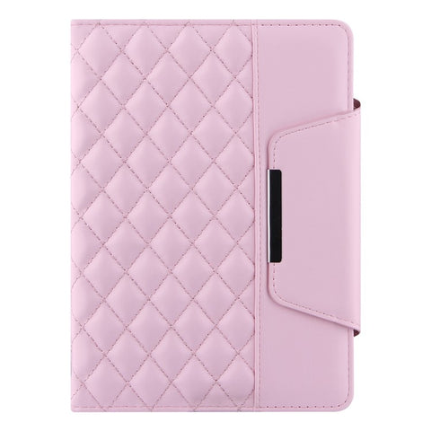 Grids Embroidery Auto Wake / Sleep PU Leather Stand Wallet Tablet Cover Case with Pen Slot for iPad mini (2024) / mini (2021)