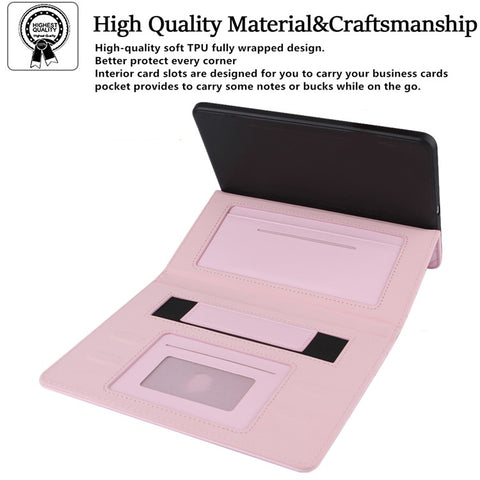 Grids Embroidery Auto Wake / Sleep PU Leather Stand Wallet Tablet Cover Case with Pen Slot for iPad mini (2024) / mini (2021)