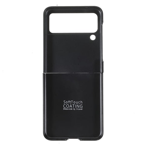 X-LEVEL Perfect Fit Flip Design Carbon Fiber PU Leather Coated PC Case for Samsung Galaxy Z Flip3 5G