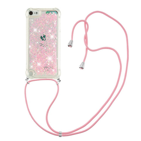 Long Lanyard Glitter Liquid Quicksand TPU Case Cover for iPod Touch (2019)/iPod Touch 6/5