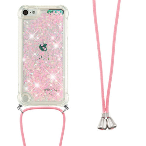 Long Lanyard Glitter Liquid Quicksand TPU Case Cover for iPod Touch (2019)/iPod Touch 6/5