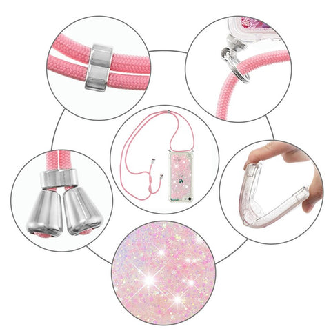 Long Lanyard Glitter Liquid Quicksand TPU Case Cover for iPod Touch (2019)/iPod Touch 6/5