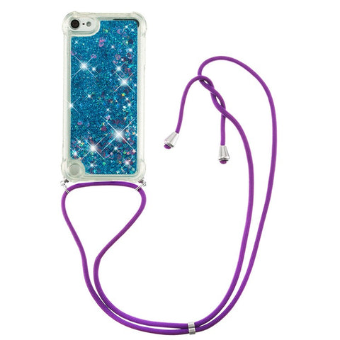 Long Lanyard Glitter Liquid Quicksand TPU Case Cover for iPod Touch (2019)/iPod Touch 6/5
