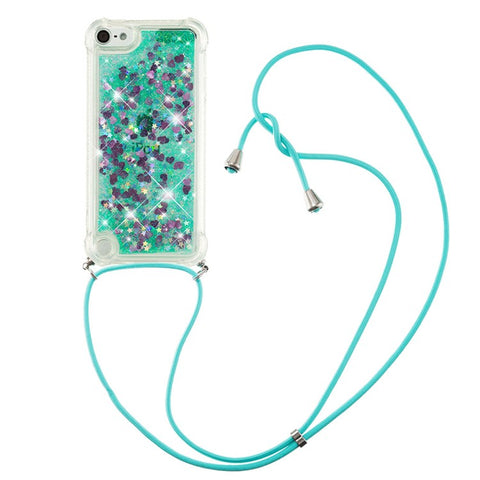 Long Lanyard Glitter Liquid Quicksand TPU Case Cover for iPod Touch (2019)/iPod Touch 6/5