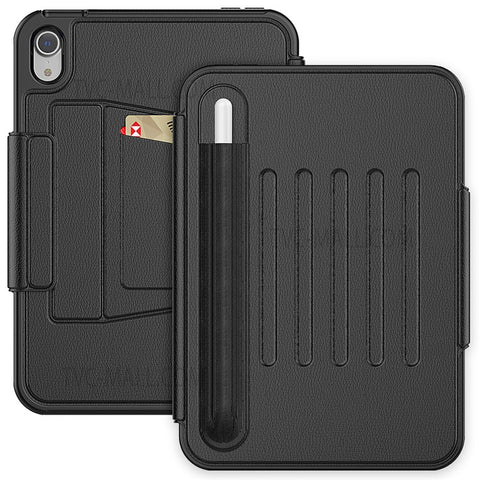 PU Leather Smart Auto Wake / Sleep Cover Card Slot Kickstand Tablet Case with Pen Holder for iPad mini (2024) / mini (2021)