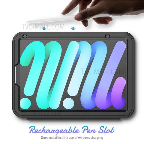 PU Leather Smart Auto Wake / Sleep Cover Card Slot Kickstand Tablet Case with Pen Holder for iPad mini (2024) / mini (2021)