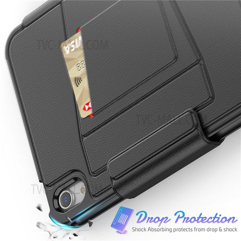 PU Leather Smart Auto Wake / Sleep Cover Card Slot Kickstand Tablet Case with Pen Holder for iPad mini (2024) / mini (2021)