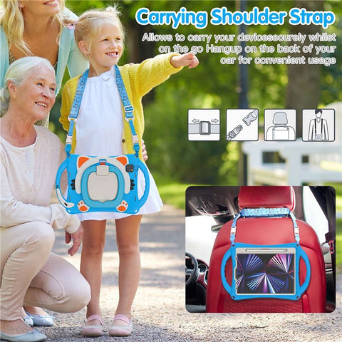 For iPad Air 11 (2025) / (2024) / Air (2022) / (2020) / Pro 11 (2021) / (2020) / (2018) / (2022) Case Kickstand with Shoulder Strap