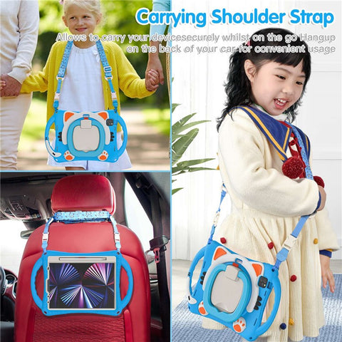 For iPad Air 11 (2025) / (2024) / Air (2022) / (2020) / Pro 11 (2021) / (2020) / (2018) / (2022) Case Kickstand with Shoulder Strap