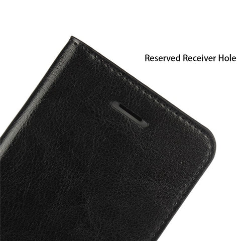 For iPhone SE (2020)/SE (2022)/8/7 4.7 inch Oiled-edging Crazy Horse Genuine Leather Attached Hard PC Inner Case Wallet Stand Flip Phone Cover
