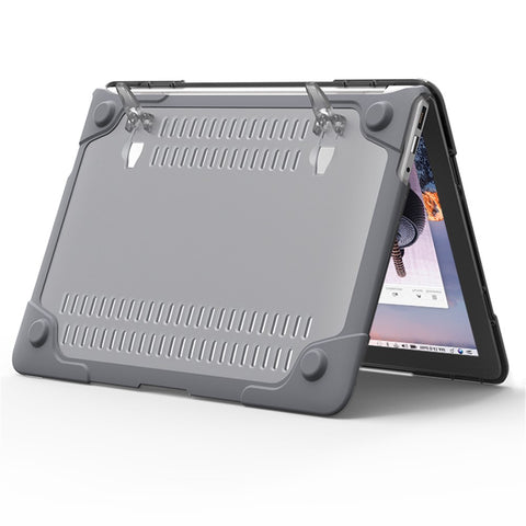 For Macbook Air 13.3 Inch See-through Full Protection PC TPU Case with Kickstand A1369/A1466