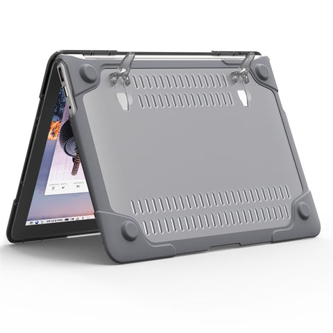 For Macbook Air 13.3 Inch See-through Full Protection PC TPU Case with Kickstand A1369/A1466