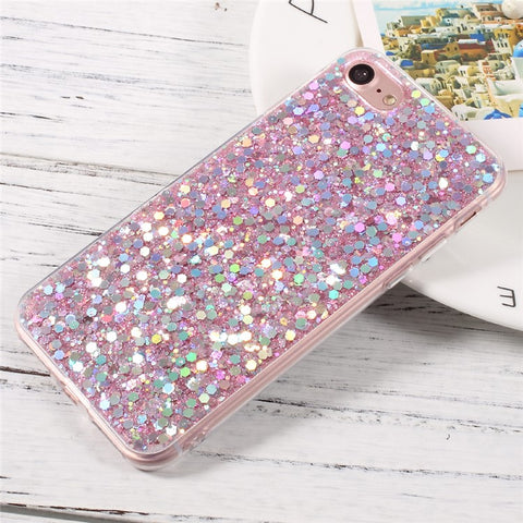 Bling Sequins TPU Cell Phone Case Accessory for iPhone SE (2020)/SE (2022)/8/7 4.7 inch
