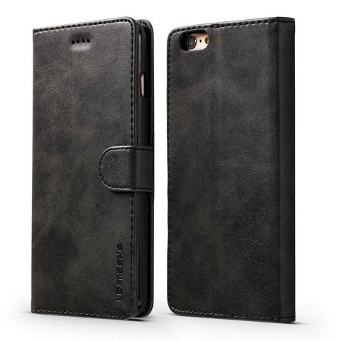 LC.IMEEKE Textured PU Leather Wallet Phone Casing for iPhone 6s / 6 with Adjustable Foldable Stand