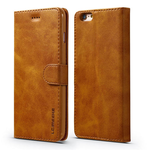 LC.IMEEKE Textured PU Leather Wallet Phone Casing for iPhone 6s / 6 with Adjustable Foldable Stand