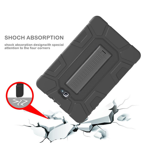 Shock Proof Anti-dust Hybrid TPU + PC Protective Case with Kickstand for Samsung Galaxy Tab A 10.1 (2016)