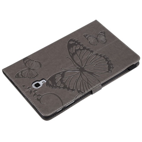 KT Tablet Series-3 Imprint Butterfly Leather Flip Wallet Casing for Samsung Galaxy Tab A 10.5 (2018) T590 T595 T597