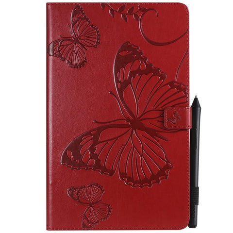 KT Tablet Series-3 Imprint Butterfly Leather Flip Wallet Casing for Samsung Galaxy Tab A 10.5 (2018) T590 T595 T597