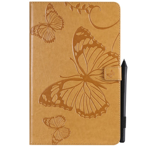 KT Tablet Series-3 Imprint Butterfly Leather Flip Wallet Casing for Samsung Galaxy Tab A 10.5 (2018) T590 T595 T597