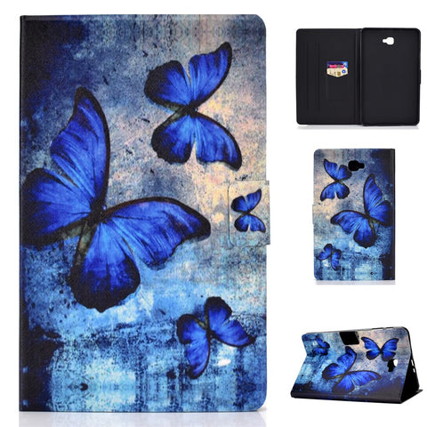 Shock-proof Pattern Printing Card Slot Stand PU Leather Tablet Cover for Samsung Galaxy Tab A 10.1 (2016) T580